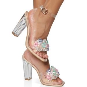 Like-New Clear Heels Size 8.5